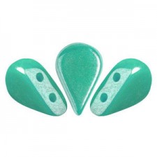 Les perles par Puca® Amos beads Opaque green turquoise luster 63130/14400